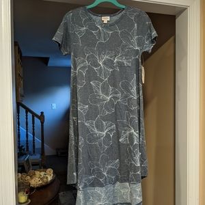 LuLaRoe XXS High Low Blue Grey T-Shirt Dress